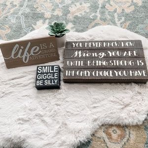 Inspirational Quotes Box Sign Bundle- Set of 3